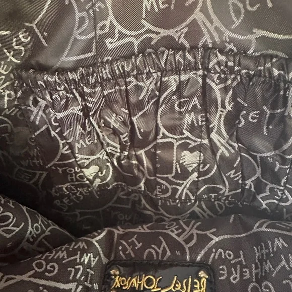 Betsy Johnson Black Patent Leather/Houndstooth Bowling Ball Style Handbag - Picture 10 of 11